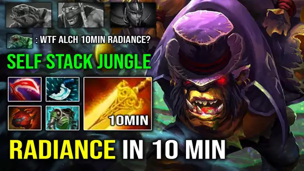 How to Get 10Min Radiance on Alchemist with Self Stack Jungle Neutral Creep 23Min Max Items Dota 2