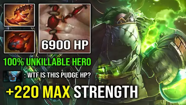 WTF +225 Max Strength 6900 HP Pudge Brutal AOE Slow 100% Unkillable Hard Carry Dota 2