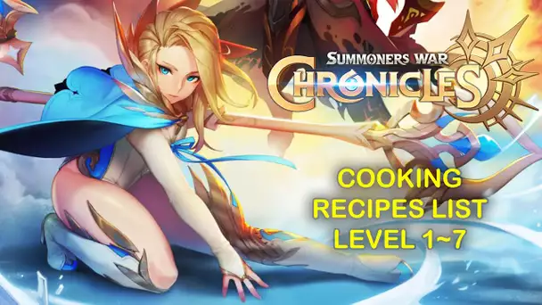 Summoners War Chronicles Cooking Recipes List Level 1~7