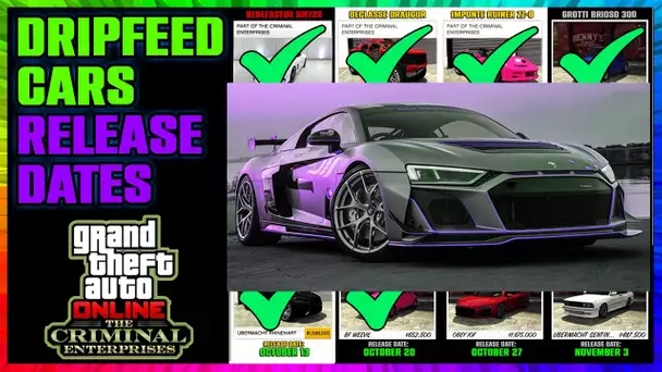 The Last 2 DRIPFEED CARS Release Dates *Obey 10f wide body & Ubermacht Sentinal* | GTA 5 ONLINE