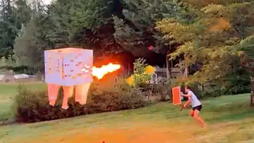 He built a Minecraft Ghast in Real Life ! Minecraft IRL 👻🔥 - Gaming Clips Rewind S1E3