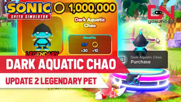 DARK AQUATIC CHAO Update 2 Time Limited 1 Million Rings LEGENDARY PET in Sonic Speed Simulator