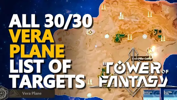 All Vera List of Targets Tower of Fantasy
