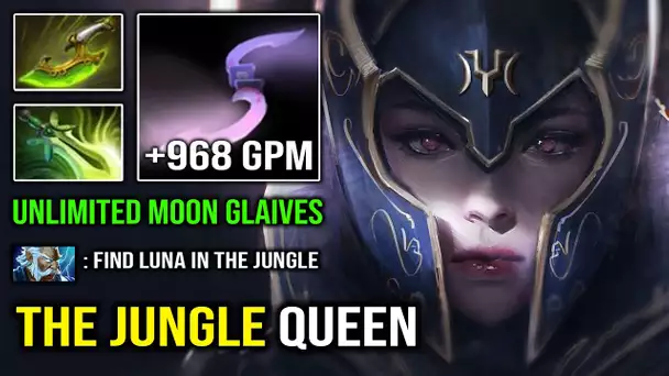 THE JUNGLE QUEEN Unlimited Moon Glaives +968 GPM Hard Carry Butterfly Luna Dota 2