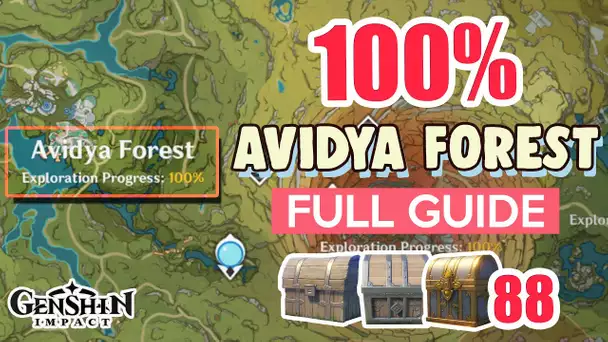 How to: Avidya Forest 100% FULL Exploration ⭐ SUMERU ALL CHESTS GUIDE 【 Genshin Impact 】