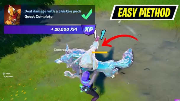 How to EASILY Deal damage with a chicken peck Fortnite