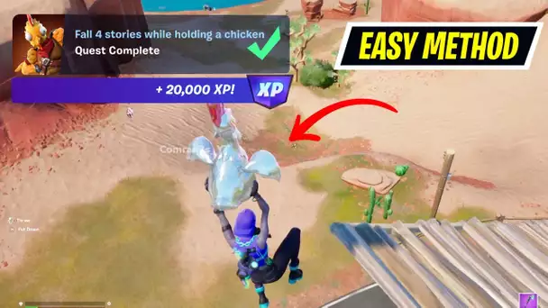 Fall 4 stories while holding a chicken Fortnite