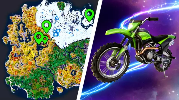 Where can I find the Fortnite motorbikes in Chapter 4?