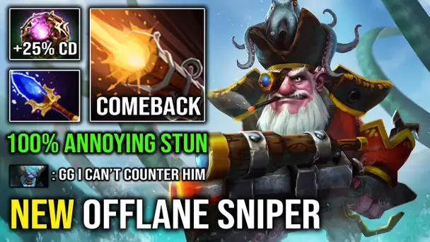 How to Offlane Sniper in 7.32c Patch with 100% Annoying Mini Stun vs Hard Counter Pick Dota 2