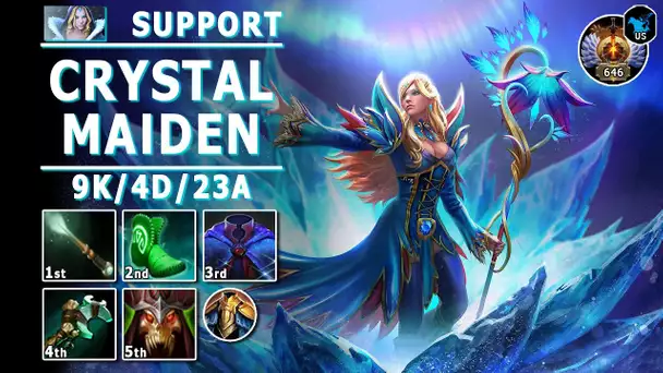 Crystal Maiden Hard Support | 7.32c | Pos 5 CM Play | Dota 2 Immortal Gameplay